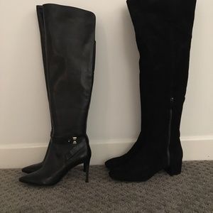 Suede boots black over the knee 2nd pair in picture
